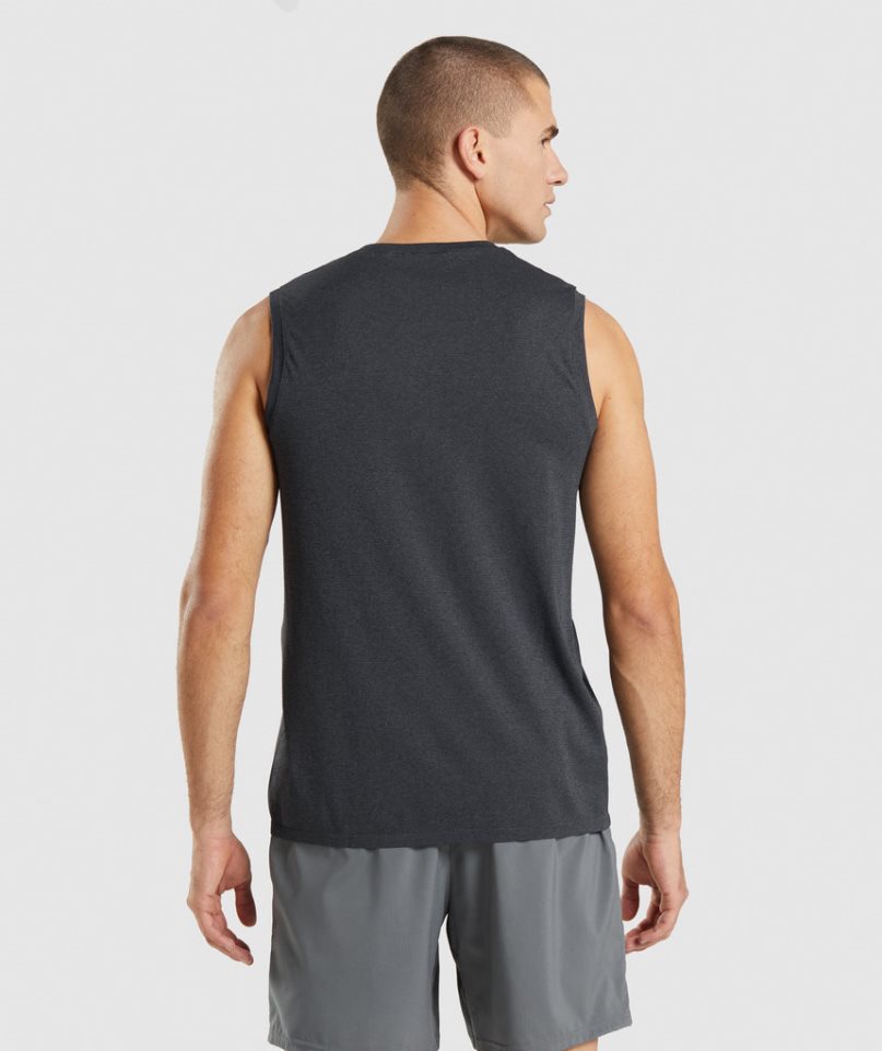 Men's Gymshark Arrival Seamless Tanks Black | NZ 1JNPCA